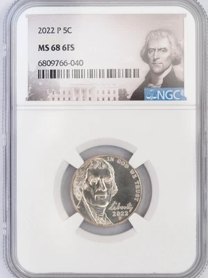 2022-P NGC Graded MS68 Jefferson Nickel 6FS Full Steps #040 - Image 1 of 2