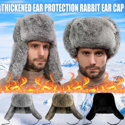 Chapeau russe chaud Chapka Ouchanka bonnet en fourrure Schapka bonnet d'hiver bonnet de chasseur de pièges - Photo 1/4