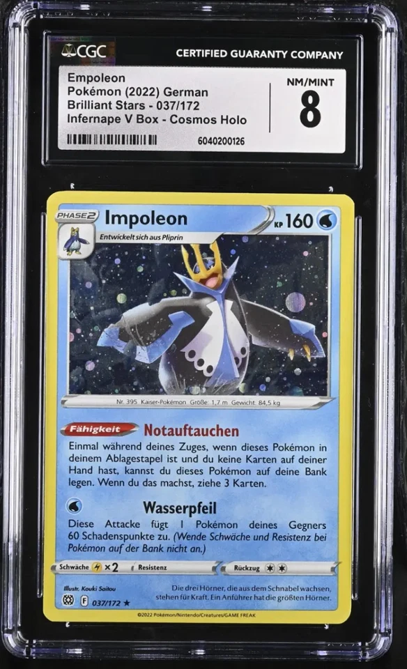 Pokémon Empoleon 2022 German Brilliant Stars CGC 8 Cosmos Holo 037/172 - Bild 1 von 1