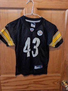 Pittsburgh Steelers Troy Polamalu schwarz Trikot Jugend Kinder Medium 5-6 RBK - Bild 1 von 9