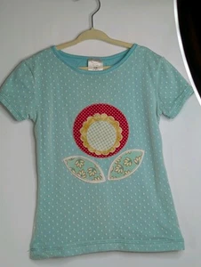 Persnickety Size 6 Blue/White Persnickety top, a polka-dot pattern,large flower - Picture 1 of 4