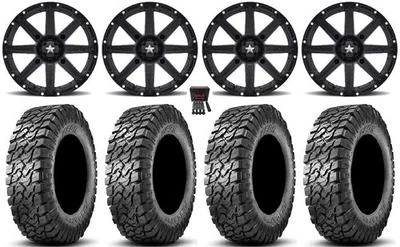MSA Clutch 14" Wheels Black 30" Predator Tires Polaris Sportsman / RZR / Ranger - Image 1 of 4