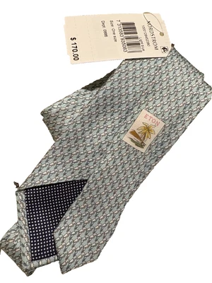 Corbata para hombre Eton diseño loro verde salvia 100 % seda Italia W 3” L 58” nueva con etiquetas $170 Foto 1 de 4