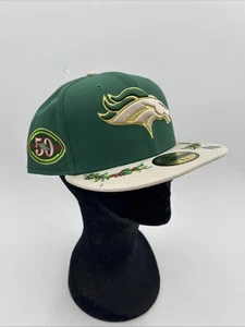 New Era 59FIFTY Mütze Denver Broncos 50th Patch Holiday Green Fitted 7 7/8 Rare B1 - Bild 1 von 10