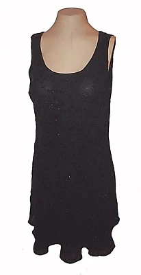 Dress, DW3 David Warren, Black Flocking Glitter Floral Tiered Sweet 10 - Image 1 of 4