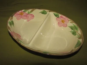 Franziskaner Wüstenrose Oval 2 Abschnitte Servierschale, 10,5" x 6,75", Gemüseschale - Bild 1 von 3