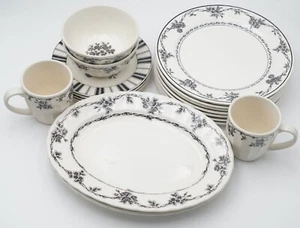 Waverly Garden Room Black Floral Dinner/Salad Plate, Cereal Bowl, Mug, Platter - Picture 1 of 23