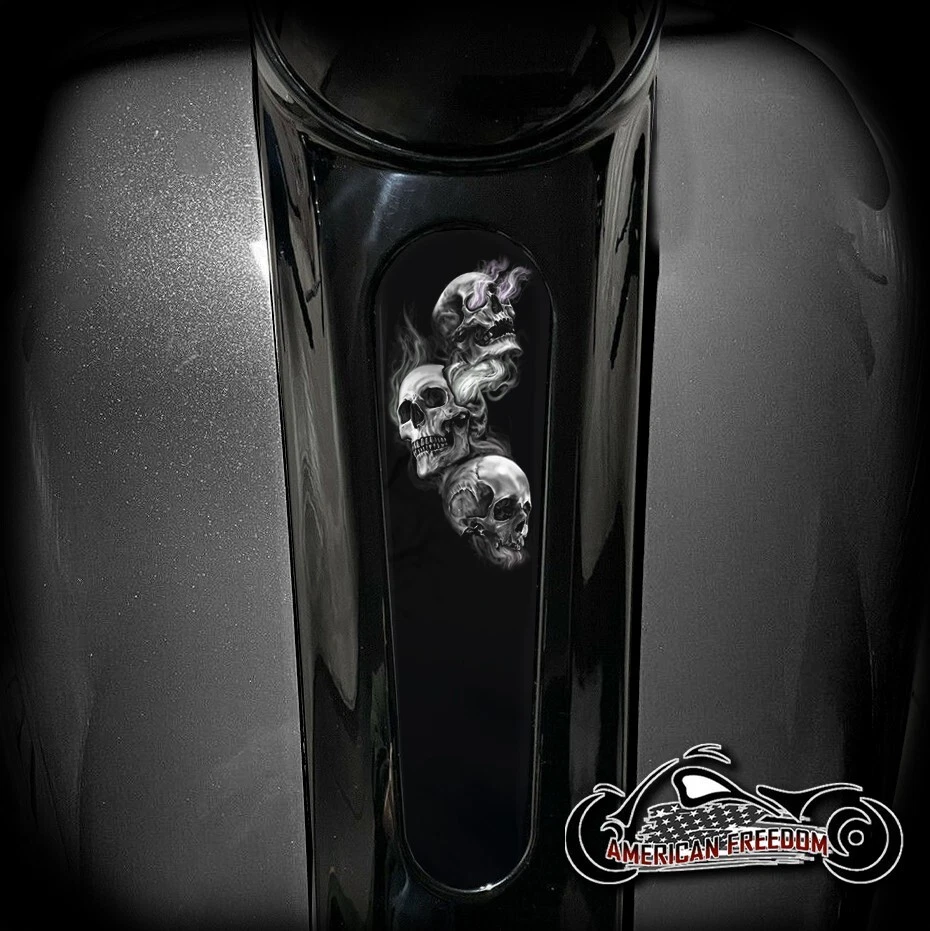HARLEY DAVIDSON 8 PULGADAS TABLERO INSERTO STREET GLIDE & ROAD GLIDE - 3 calaveras para fumar Foto 1 de 1
