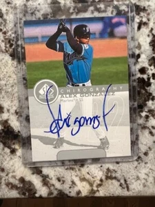 1999 UPPER DECK SP AUTHENTIC CHIROGRAPHY AUTO CARD FLORIDA MARLINS ALEX GONZALEZ - Bild 1 von 2