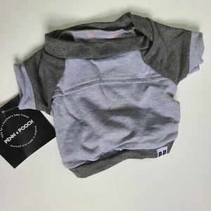 NEW Penn + Pooch Small "The Kellan" Dog Crewneck Gray with Peach Stitching 8-12# - Picture 1 of 6