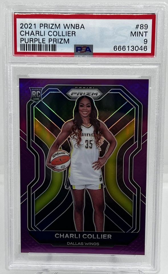 2021 Panini Prizm WNBA Purple Prizm /99 Charli Collier #89 Rookie RC PSA 9 MINT - Image 1 of 3
