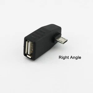 1x USB 2.0 A Female To Right Angle Micro 5 Pin Male OTG Host Adapter Connector - Picture 1 of 6