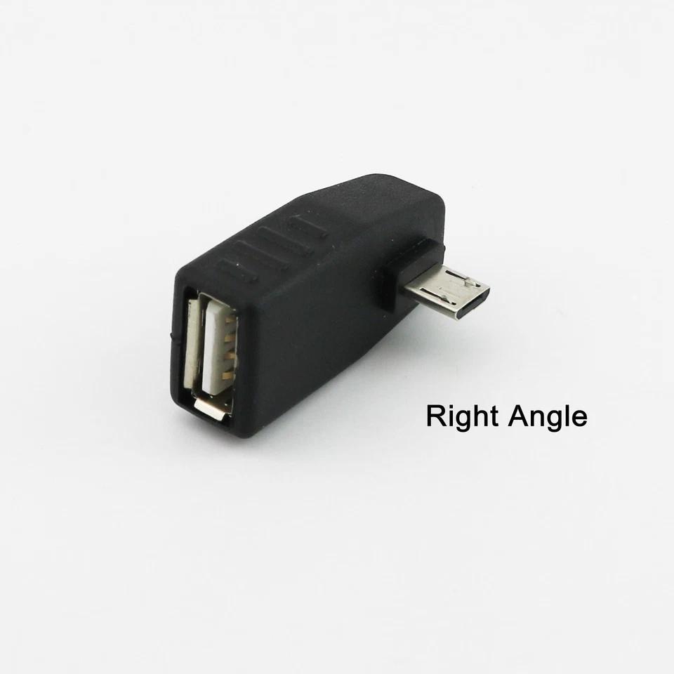 1x USB 2.0 A Female To Right Angle Micro 5 Pin Male OTG Host Adapter Connector - Image 1 of 4