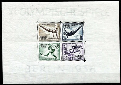 GERMANY 3rd REICH 1936 SUMMER OLYMPICS PAIR OF SHEETS SCOTT B91-B92 PERFECT MNH - Image 1 of 2