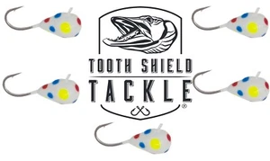 5 Pack UV Glow Tungsten Ice Fishing Jigs Crappie Bluegill 5mm Wonderbread - Picture 1 of 1