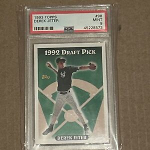 1993 Topps Derek Jeter 1992 Draft Picks Rookie Card RC #98 PSA 9 MINT Yankees