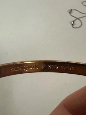 Kate Spade New York Stop and Smell The Roses Engraved Gold Tone Bangle Bracelet - Image 1 of 4