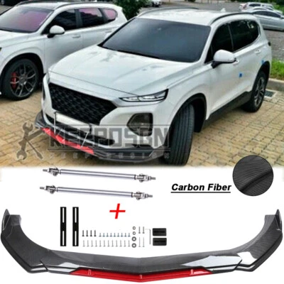 For Hyundai Santa Fe SE CARBON Front Bumper Lip Splitter Spoiler Body Kit Parts - Image 1 of 4