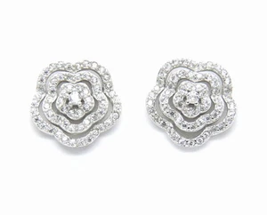 ORECCHINI ARGENTO 925 A LOBO fiori CON ZIRCONI - Imagen 1 de 1