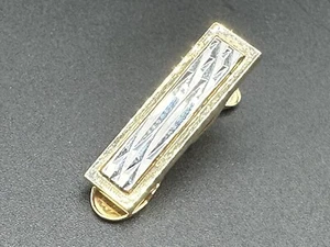 Vintage Silver Gold Tone Tie Bar Clip - Picture 1 of 4