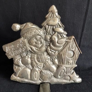 Weihnachtsstrumpf Hänger Schneemann Metall Gusseisen schwer - Bild 1 von 7