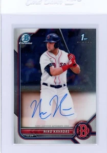 2022 Bowman Chrome #CPA-NK NIKO KAVADAS 1st Bowman Autograph Red Sox - Picture 1 of 3