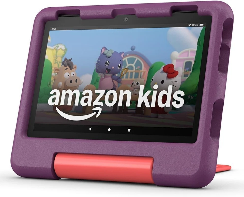 Amazon Fire HD 8 Kids tablet, 2024 Model! Ages 6–12, 3GB/32GB Grape USE CODE £79 - Image 1 of 4
