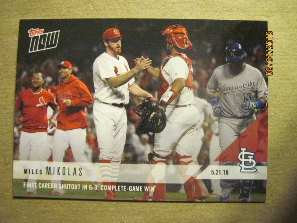 2018 Topps NOW Miles Mikolas 1st Career Shutout - Complete Game Win # 239 - Image 1 of 2