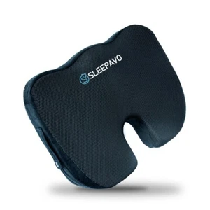 Schwarzes weiches Memory Foam Sitzkissen kühlendes Gelkissen für Rücken- & Steißbeinschmerzen - Bild 1 von 7
