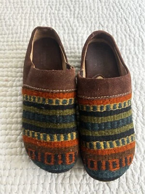 BORN Leather Wool Clog Women's 5.5 Southwest Mules Eclectic Granny Cabincore - Image 1 of 4