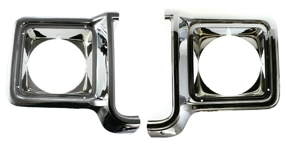 NEW Chrome Headlight Bezel Trim Set for R&L 73-78 Chevy GMC Pickup Blazer Jimmy - Image 1 of 4