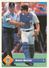 #261 KANSAS CITY ROYALS # BRENT MAYNE # BASEBALL CARD LEAF DONRUSS 1993
