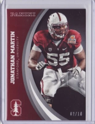 2015 Panini Collegiate Stanford Black #25 Jonathan Martin /10 - Flat S/H - Image 1 of 2