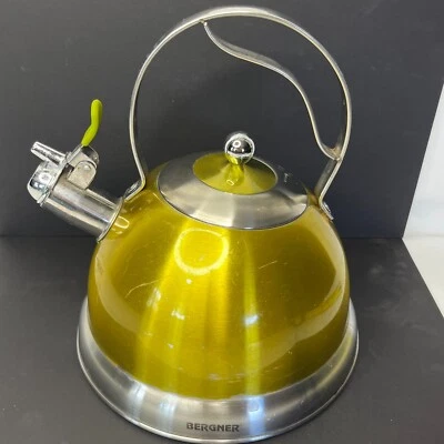 Bergner Yellow Teapot Model 1590 Capsule Induction Stainless Whisteling Kettle - Image 1 of 4
