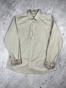 Burberry Shirt Beige Luxury Classic Size L - Picture 1 of 10
