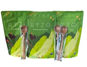 New RYZE Organic Mushroom Matcha 3 Pack with 3 RYZE Spoon 100% Authentic - Picture 1 of 6