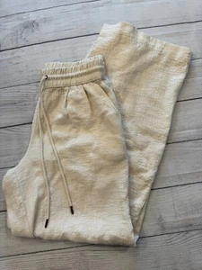 a New Day Pants Womens Small Crinkle Beachy Linen-Look Resort Casual - Picture 1 of 7