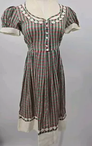 1940s 50s Sheer Ghingam Day Dress, Mione, Retro Rockabilly XS - Picture 1 of 23