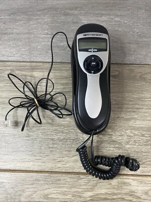 EMERSON EM2516 Corded Trimline Desk Wall Phone Visual Ringer & Caller ID (Black) - Image 1 of 4