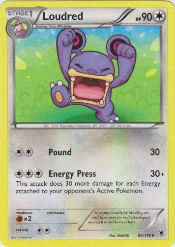 Pokemon - Loudred - 84/119 - Uncommon - XY - Phantom Forces - NM - Image 1 of 1