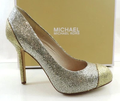 Women's Shoes Michael Kors Sinclair Pump Cap Toe Stiletto Heels Silver Size 7.5 - Image 1 of 4