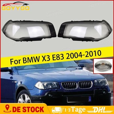 Paar Scheinwerfergläser Abdeckung Streuscheibe Linsen für BMW X3 E83 2004-2010 - Bild 1 von 4
