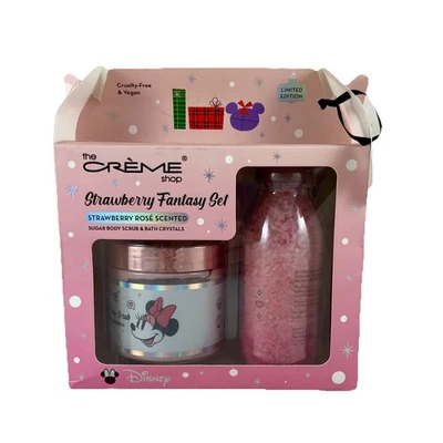 The CREME Shop Disney Minnie Mouse Fresa Rosa Fantasía Juego de Baño NUEVO EN CAJA Foto 1 de 4