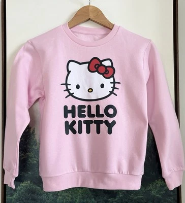 Sudadera polar Hello Kitty para niñas talla XS (4-5) nueva con etiquetas pulóver con lazo rosa Foto 1 de 4