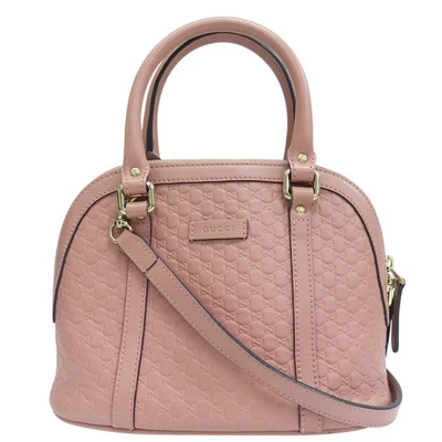 GUCCI Microguccissima Leather Mini Dome Shoulder Handbag Pink 449654 - Image 1 of 4