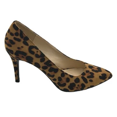 Zapatos de tacón alto de bambú para mujer con estampado de animales talla 8,5 M gamuza vegana leopardo twee usados en excelente estado Foto 1 de 4