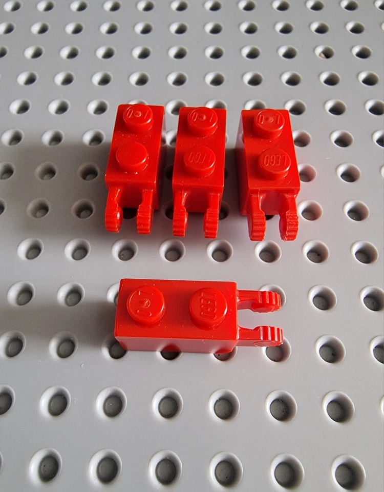Lego Raster Scharnier Gelenk Stein 1x2 Rot 4 Stück 30365 A242 - Bild 1 von 1