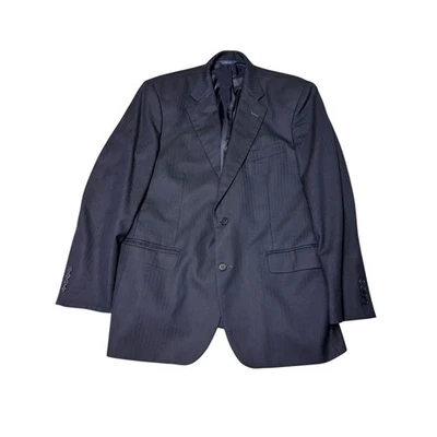 Brooks Brothers 1818 Madison 42R Wool Blazer Suit Jacket Navy Herringbone USA - Image 1 of 4