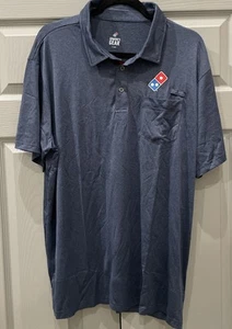 New Dominos Gear Polo Crew Shirt Mens XL Short Sleeve Heather Blue Poly/Spandex - Picture 1 of 6