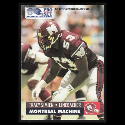 Tracy Simien #94 1991 Pro Set WLAF Montreal Machine Football Card NFL NM - Image 1 of 3